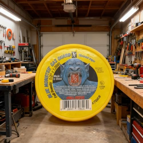 Three Pack - 1/2" Gas Guard PTFE Thread Seal Tape, Yellow, 1/2 Inch x 260 Inch PTFE Gas Line Thread Tape, 70826 Gas, Propane, and Butane Thread sealant Tape Yellow Gas Sealant Tape for Plumbing