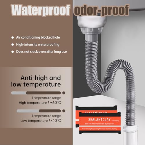 12 Pcs White Seal Putty,Waterproof Duct Seal Repair Sealing Clay & Moldable Silicone Putty,Ideal for Sealing Drain Connections, Wall Holes, and Air Conditioning Openings, Reliable and Efficient. - color: 12 Pcs White Seal Putty（30g）