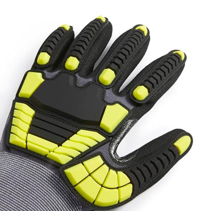 Amazon Basics Safety Work Gloves, Cut Level A1, Abrasion ANSI Level A4, Impact Resistant, Touch Screen Friendly, 15G Sandy Nitrile Palm, Yellow, Size X-Small, Pack of 120 Pairs - size: X-Small