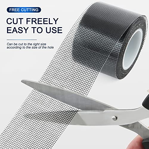 SANKEMU Window Screen Repair Kit 2 in X 16.5FT 3-Layer Strong Adhesive & Waterproof Tape Fiberglass Covering mesh, Repair for Window Screen and Screen Door tears Holes - size: 2 in X 16.5FT