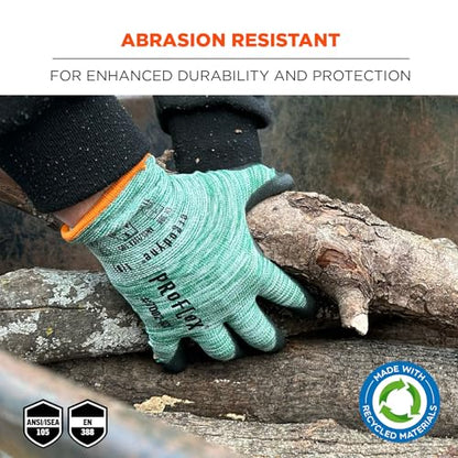 Ergodyne ProFlex 7002-ECO Work Glove, Recycled PU Coated Palms Gloves, Post Consumer Materials, 15 gauge - size: Medium