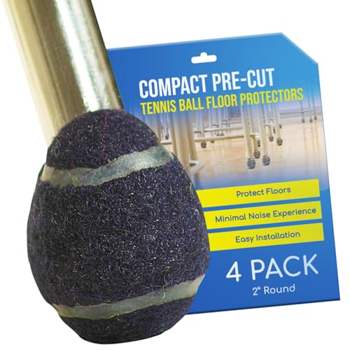 Small 2 Inch PreCut Tennis Ball Glides for Chairs Stools Leg Floor Protector Heavy Duty Long Lasting Felt Pad Glide Coverings for Hard Floor Surfaces-4 Count Navy - color: Navy