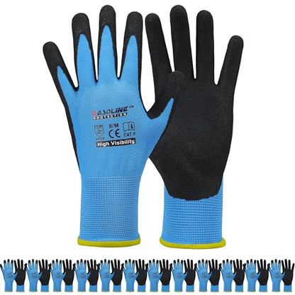 Work Gloves MicroFoam Nitrile Coated-12Pairs,Seamless Knit Nylon Gloves,Blue Work gloves - size: Medium