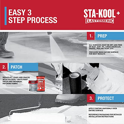 Gardner Sta-kool Elastomeric Roof Coating, White, RV Roof Coating 5 Gallon