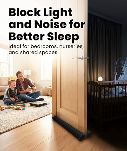 Everlasting Comfort 2 Sided Under Door Draft Stopper for Bottom of Doors - Quick Install, Keeps Heat In & Cold Air Out - Sound Proofing Foam Strip Gap Filler, Noise Blocker for Interior -Fits 30"-36"W