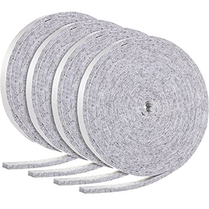 Zonon 4 Rolls 120 Inch Felt Strip with Adhesive Backing Felt Tapes Furniture Strip Rolls Self Stick Heavy Duty Polyester for Protecting Furniture and DIY Adhesive(Gray,0.5 Inch) - color: Grey, size: 0.5 Inch