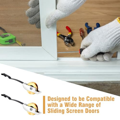 Lounsweer 4 Pcs 1 Inch Steel Sliding Screen Door Roller Springs Tension Rollers Replacements Durable Replacement Hardware for Smooth Sliding Operation Fits Standard Screen Door Systems (Straight) - style: Straight
