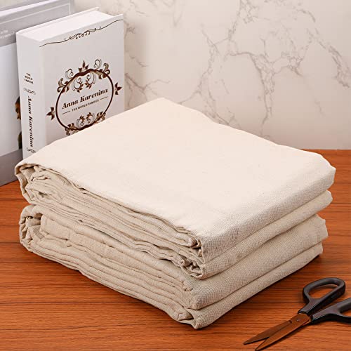 6 Pcs Drop Cloth for Painting, 6 x 9 ft Canvas Drop Cloth Double Stitched Thick Canvas Tarp Heavy Cotton Drop Cloth Painters Blanket for Furniture Floor Protection