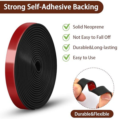 Neoprene Rubber Strips, 1/2" Wide X 1/16" Thick X 115" Long Adhesive Solid Rubber Strips Sheet, Rolls & Strips Gasket Strip with Adhesive Backing for Crafts, DIY, Warehouse Floor, Liner, Seal - size: 1/2" Wide X 1/16" Thick X 115" Long