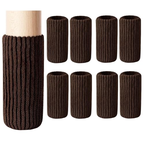 8 PCs Furniture Leg Socks - High Elastic Coffee Furniture Socks, Knitted Chair Leg Floor Protectors, Thickening Chair Leg Covers Set, Move Easily and Reduce Noise - color: Coffee, size: 8pcs