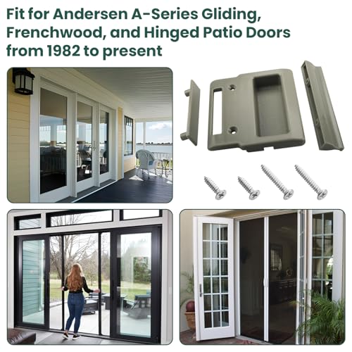Stone Screen Hardware kit for Andersen Doors,Stone Sliding Screen Door Pull for Andersen A-Series Gliding and Hinged Patio Doors, Frenchwood Narroline, Perma-Shield(1982 to Present)