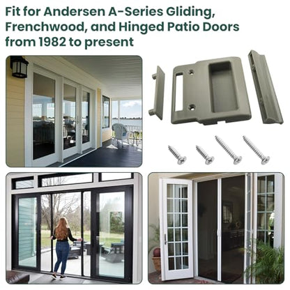 Stone Screen Hardware kit for Andersen Doors,Stone Sliding Screen Door Pull for Andersen A-Series Gliding and Hinged Patio Doors, Frenchwood Narroline, Perma-Shield(1982 to Present)