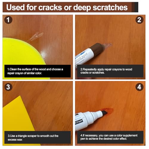 Wooden Furniture Repair kit - a Set of 43 Stain Sticks. Wood Scratch Repair, Floor Scratch Repair, Used for Scratches and Cracks in Wooden Floors, Tables, cabinets, Wooden Doors and Other Hardwood