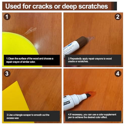 Wooden Furniture Repair kit - a Set of 43 Stain Sticks. Wood Scratch Repair, Floor Scratch Repair, Used for Scratches and Cracks in Wooden Floors, Tables, cabinets, Wooden Doors and Other Hardwood
