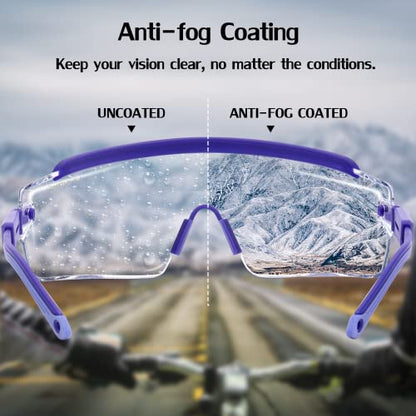 UKNOW Safety Goggles Over Glasses, Safety Glasses Anti Fog Wraparound Eye Protection, Protective Eyewear ANSI Z87.1 - color: Very Peri