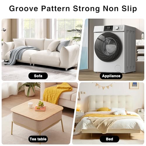 16PCS Clear Furniture Non Slip Grippers, Self Adhesive Non Skid Chair Leg Couch Feet Pads