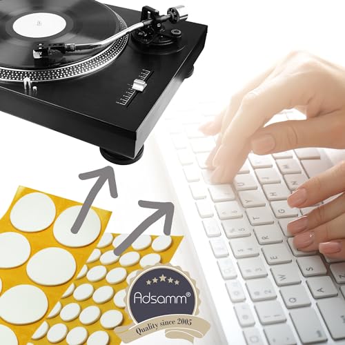 Adsamm® / 8 x self-Adhesive Anti-Slip Pads/White/Ø 1.97 in (Ø 50 mm) / Round/Stick-on Non-Slip EPDM Rubber Pads/Furniture Protective Pads