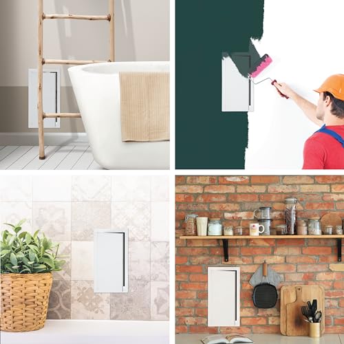 8" x 16" White Metal Access Panel, Service Shaft Door, Plumbing, Electricity Heating Alarm Wall for Drywall, Bathroom Services Hole Cover, Wall Covering - size: 8" x 16"