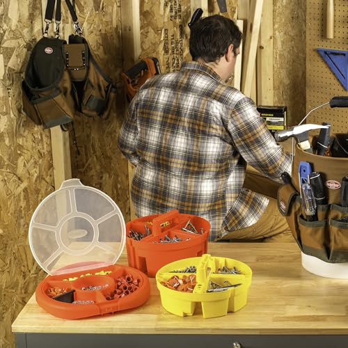 Bucket Boss - Super Stacker Small Parts Organizer, Bucket Organization (15054), Red