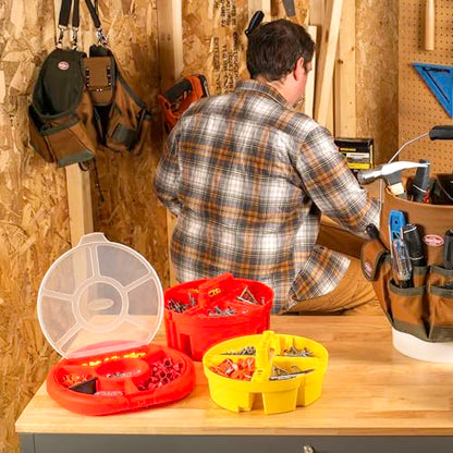 Bucket Boss - Super Stacker Small Parts Organizer, Bucket Organization (15054), Red