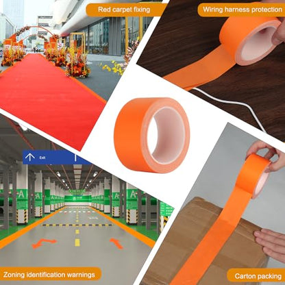 Orange Duct Tape 2 Pack, Heavy Duty Waterproof Cloth Tape, Hand-Tearable Multi-Purpose Repair Tape for Home, Camping, DIY and Industrial Use, No Residue, 2 Inch x 20 Yards - color: Orange