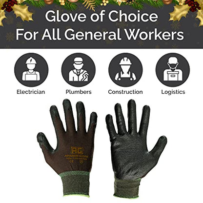– NiTex P-200 Nylon Nitrile Gloves, Breathable Nitrile Foam Coated Utility Gloves for Insulated Grip, Brown, 12-Pair, Medium - color: Brown, size: 12 Pairs (Medium)