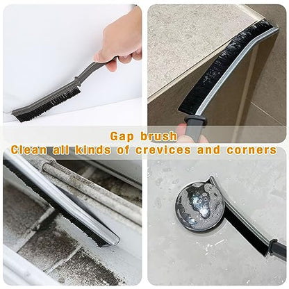 Kitchen Stove Gap Cleaning Nylon Scrub Brush, Hard-Bristled Crevice Cleaning Brushes Set for Range Hood Grease Grime, Clean Tiles Corners, Bathroom, Shower, Door Window Track (5 Pcs)