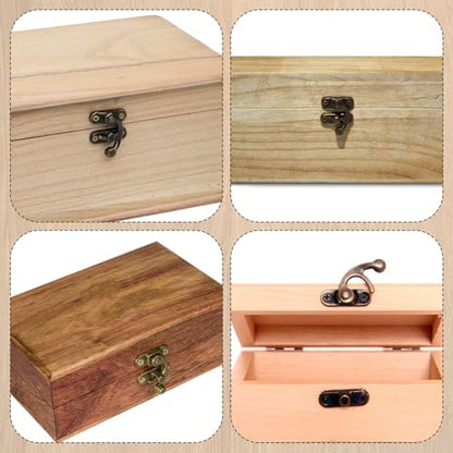 30 Sets Retro Jewelry Box Hinges, Latches and Hooks - Jewelry Box Hardware, Retro Vintage Style Hinge with Screws for Cabinet Crafts Wooden Jewelrys Boxes (Catch*10 + Hinges*20) (30)