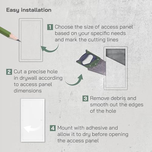 Vent Systems Access Panel for Drywall 12 x 24 Inch - Wall Hole Cover Plate - Metal Access Door with Handle - Plumbing Access Panel for Drywall - Service Shaft Crawl Space Door - Wall Access Panel - size: 12" X 24"
