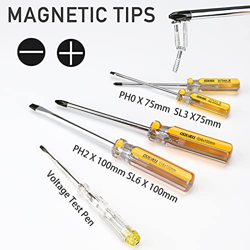 DOWELL Tool Set Tool Kit 19-Piece Household Tool Kit Set Pliers Screwdriver Set Hex Key Wrench with Storage Tool Bag Pouch HYT19 - size: 19PCS