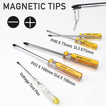 DOWELL Tool Set Tool Kit 19-Piece Household Tool Kit Set Pliers Screwdriver Set Hex Key Wrench with Storage Tool Bag Pouch HYT19 - size: 19PCS