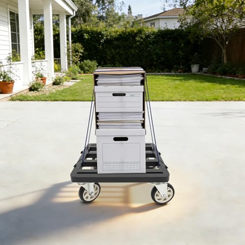 18x18 Inch Square Furniture Dolly, 1200LBS Heavy Duty Furniture Dolly for Sofa, Refrigerator, Washer on Hardwood & Carpet, Moving Dolly with 4 Swivel Wheels for Home and Office Moving