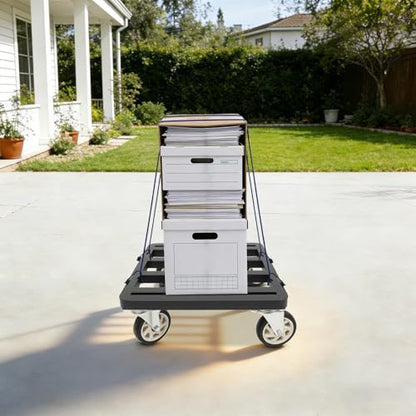 18x18 Inch Square Furniture Dolly, 1200LBS Heavy Duty Furniture Dolly for Sofa, Refrigerator, Washer on Hardwood & Carpet, Moving Dolly with 4 Swivel Wheels for Home and Office Moving