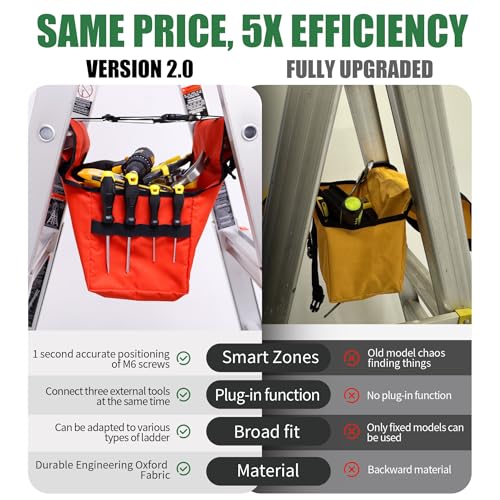 KVI Folding Stepladder Tool Tray Bag, Fit Werner LittleGiant Louisville Ladder Accessories - color: High Capacity