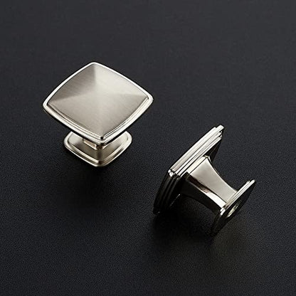 Ravinte 15 Pack Brushed Nickel Kitchen Cabinet Square Knob Single Hole Cabinet Hardware for Dresser Drawer Cabinet Pulls Drawer Knobs Cabinet Knobs Contemporary Antique Rustic - color: Brushed Nickel