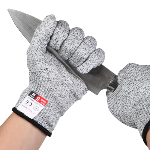 Kitchen Work Safety Protection Anti-Cutting Gloves Grade 5 Wear Resistance,Peel The Shell, Cut The Meat - color: Grey 1, size: Medium