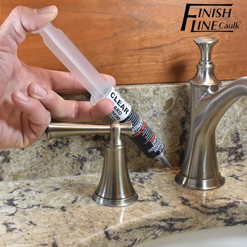 Precision Caulking Tool Kit with Storage Box & Finger Cots – Refillable Caulking Syringe Applicator with Micro-Fine Replaceable Tips for Baseboards, Trim & Small Crack Sealing - style: Finish Line Caulk Pro Syringe Applicator with Carrying Case