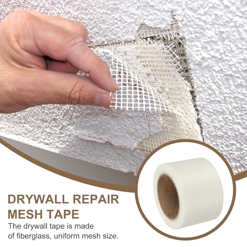 PATIKIL Drywall Repair Mesh Tape, 3 inch x 82 ft Fiberglass Repair Patch Self-Adhesive Dry Wall Joint Tape 9 Mesh Wall Hole Crack and Seam Patch, White - size: 3 inch x 82 Feet