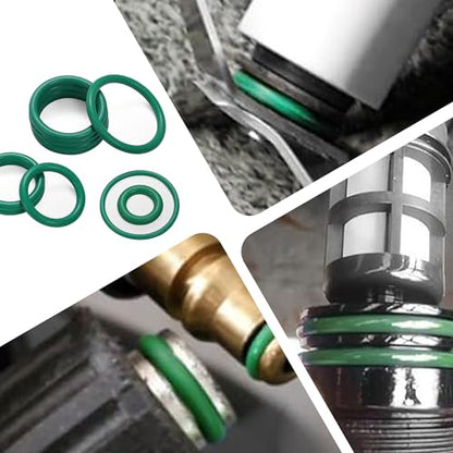 270PCS Seal Gasket Washer, Car Air Conditioning AC O Ring Kit, Seal O-Ring Assortment Kit, Universal Vehicle Repair Tool for Door, Window, Home Appliances (Green)