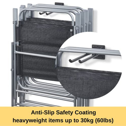 Ladder Hangers for Garage Wall - Hooks Heavy Duty - Hooks for Garage Wall Hanging - Shed, Yard and Garage Tool Hanger for Folding Chairs, ladders and Garden Tools