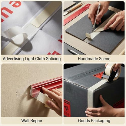Heavy-Duty Outdoor Banner Tape – Weatherproof Adhesive for Vinyl Banners, Construction Signs & Event Display (6Units)