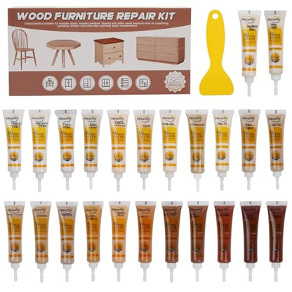 Wood Furniture Repair Kit, 24 Colors Wood Touch up Filler, Repair Scratch, Cracks, Stains, Discoloration for Wood Furniture - Comprehensive Series - color: Comprehensive Series