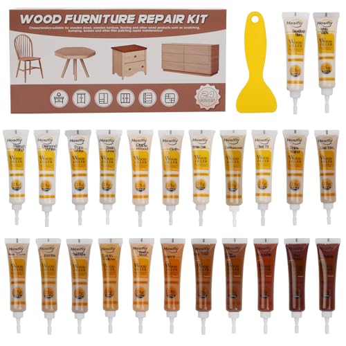 Wood Furniture Repair Kit, 24 Colors Wood Touch up Filler, Repair Scratch, Cracks, Stains, Discoloration for Wood Furniture - Comprehensive Series - color: Comprehensive Series