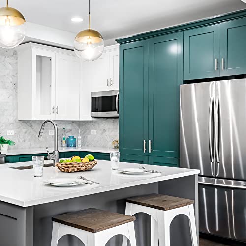 10 Pack Brushed Nickel Cabinet Handles with 3 Inch (76 mm) Hole Center, Square Kitchen Hardware for Cabinets & Drawers, Stainless Steel Pulls, 5 Inch Overall Length - color: Brushed Nickel Square T-Shaped, size: 3" Hole Center