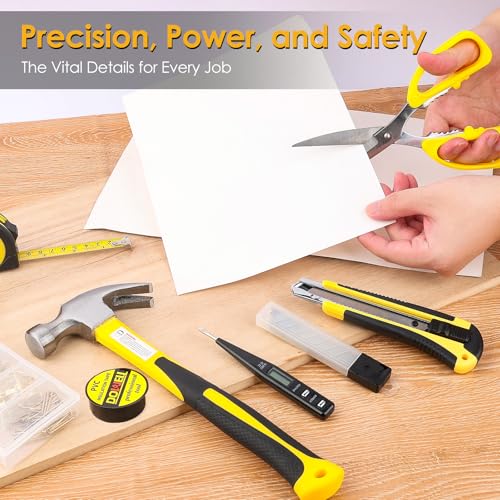 DOWELL Tool Set 185 Piece, General Household Tool Kit, Hand Tool Kit with Toolbox Storage Case for Home Repair