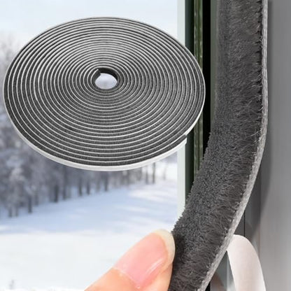 YoleShy 33 Ft Brush Weather Stripping Door Seal Strong Self-Adhesive Weather Stripping Window Seal Soundproofing Windproof Dustproof 0.35 in Wide x 0.2 in Thick, Grey - size: 0.35 x 0.2 inches