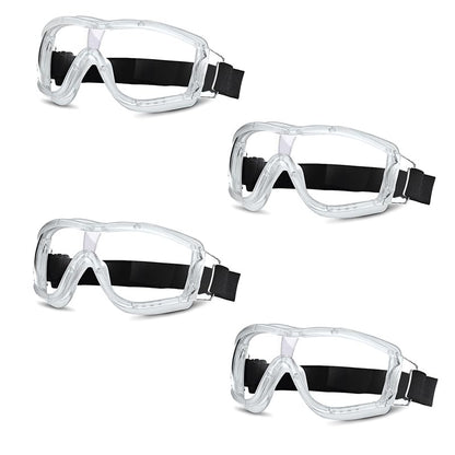 Kids Safety Goggles, Kids Lab Goggles,Soft silicone nose cushion and adjustable headband - color: 4 Pack Clear-white
