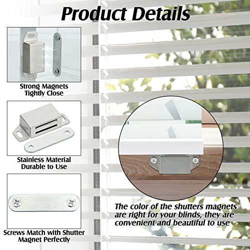 Jetec 125 Pieces Plantation Shutter Repair Kit Includes 85 Pcs Spring Loaded Shutter Pins, 8 Sets Plantation Shutters Magnets and 32 Screws for Windows, Shutter, Furniture, Tools Supplies