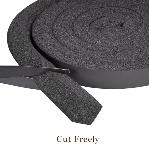 Yotache Open Cell Foam Air Conditioner Insulation Seal Strip 4 Pcs 1"x1", No Glue Thick Foam Weather Seal Strip with High Resilience, Total 26 Feet Long - size: 1"x1"x26FT