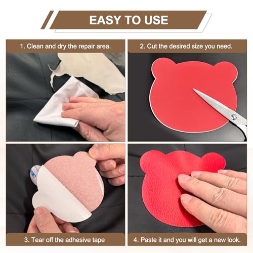 PATIKIL Leather Repair Patch, 2 Pcs 4 x 3.5 Inch Self-Adhesive Vinyl Patch Furniture Tape Repair Kit for Sofas Couches Stools Chairs Cabinets Bags, Dark Green - color: Dark Green